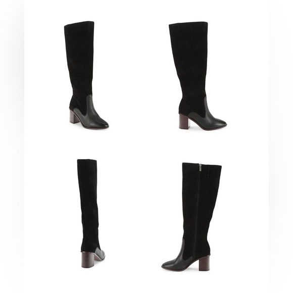 SPLENDID Mary Suede leather Mid Calf Boots Pointed toe Block Heel Size 8.5 - Picture 2 of 8